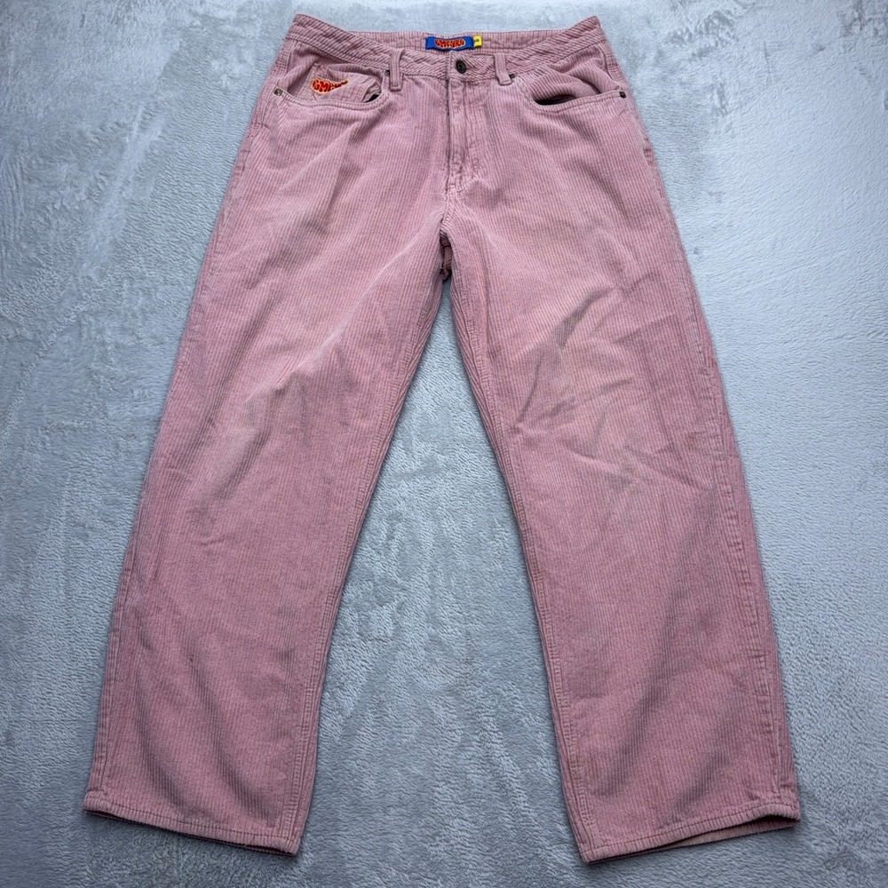 Empyre Pants Mens 30 Pink Corduroy Wide Leg Relaxed Fit Skater Streetwear